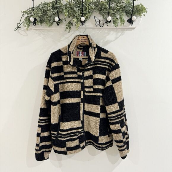 Urban Outfitters Sherpa Style Zip Up Unisex Medium - Picture 1 of 4